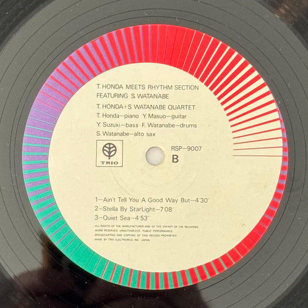 Takehiro Honda - T. Honda Meets Rhythm Section Featuring S. Watanabe (Vinyl, LP, Album) Very Good Plus (VG+) / Very Good Plus (VG+)