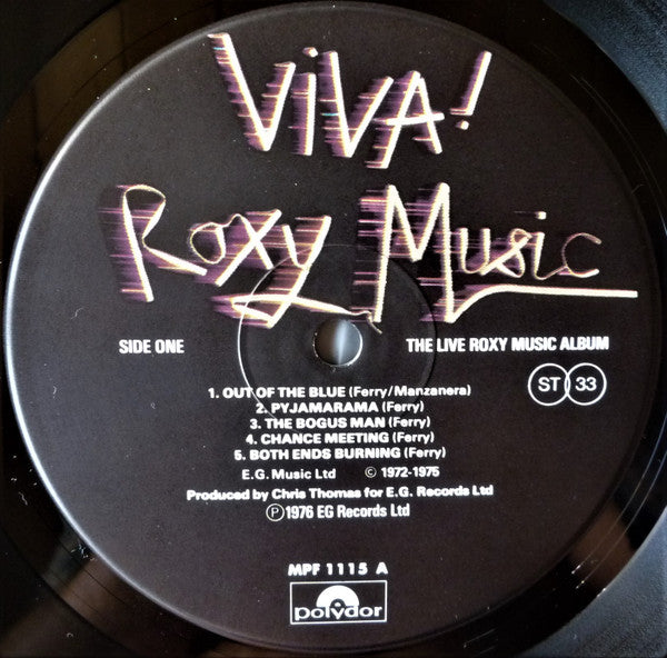 Roxy Music - Viva! Roxy Music (Vinyl, LP, Album, Reissue) Very Good Plus (VG+) / Very Good (VG)