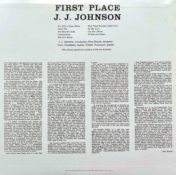 J.J. Johnson - First Place (Vinyl, LP, Album, Reissue, Mono)