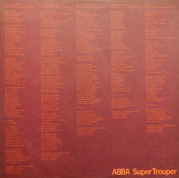 ABBA - Super Trouper = スーパー・トゥルーパー (Vinyl, LP, Album, Stereo)