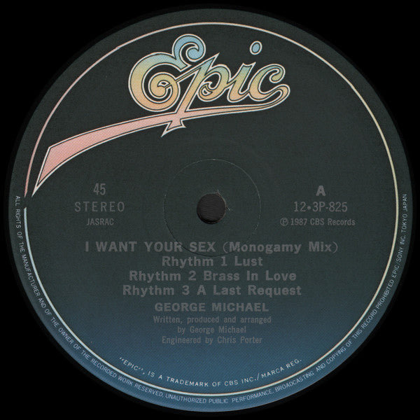 George Michael - I Want Your Sex (Vinyl, 12", 45 RPM, Single) Near Mint (NM or M-) / Near Mint (NM or M-)