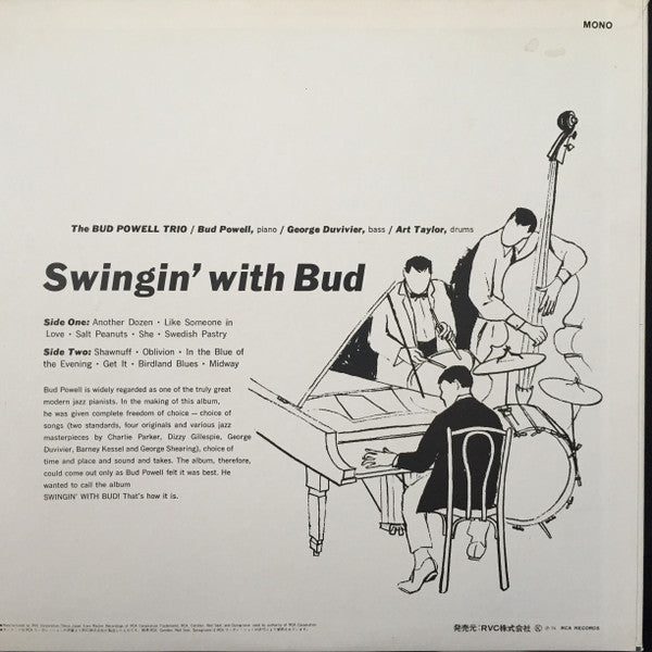 Bud Powell - Swingin' With Bud (Vinyl, LP, Album, Reissue, Mono) Very Good (VG) / Very Good (VG)