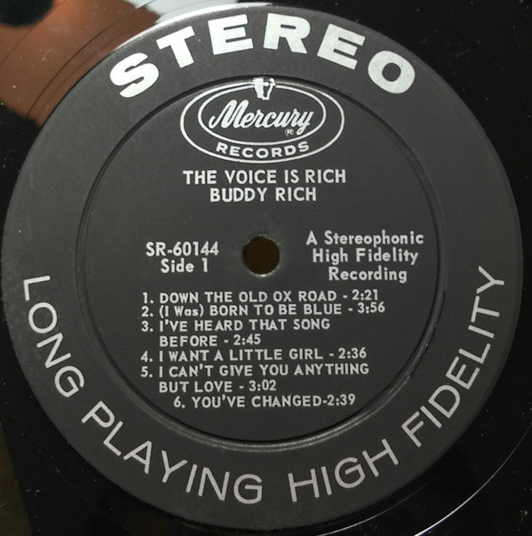 Buddy Rich - The Voice Is Rich (Vinyl, LP, Album, Stereo) Very Good Plus (VG+) / Very Good Plus (VG+)