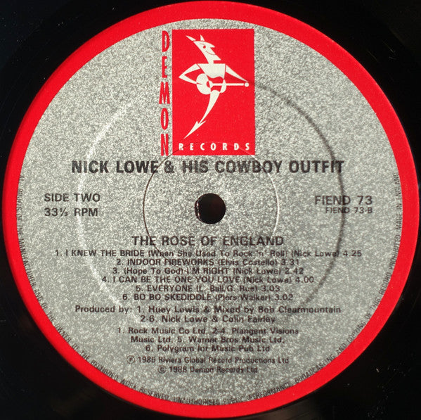Nick Lowe And His Cowboy Outfit - The Rose Of England (Vinyl, LP, Reissue) Near Mint (NM or M-) / Very Good Plus (VG+)