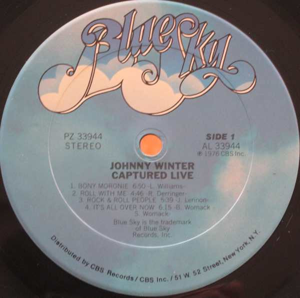 Johnny Winter - Captured Live! (Vinyl, LP, Album, Reissue, Stereo) Very Good (VG) / Very Good Plus (VG+)