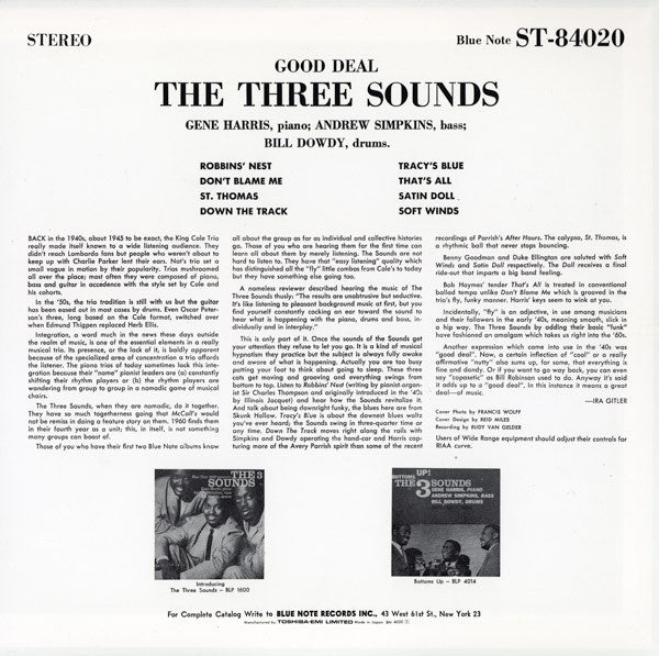 The Three Sounds - Good Deal (Vinyl, LP, Album, Limited Edition, Reissue, Stereo) Near Mint (NM or M-) / Near Mint (NM or M-)