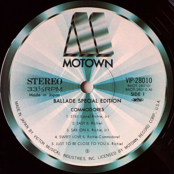 Commodores - Ballade (Vinyl, LP, Compilation, Stereo) Very Good (VG) / Very Good (VG)
