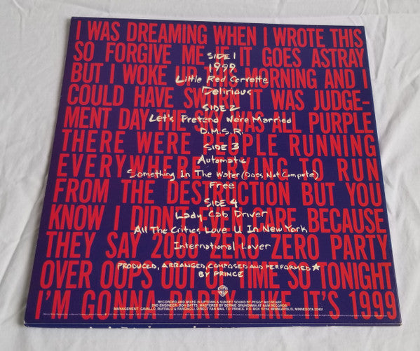 Prince - 1999 (Vinyl, LP, Album, Stereo)