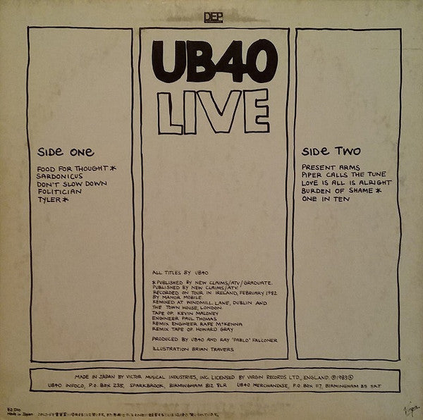 UB40 - Live (Vinyl, LP, Album)