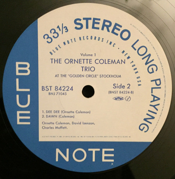 The Ornette Coleman Trio - At The "Golden Circle" Stockholm - Volume One (Vinyl, LP, Album, Reissue, Stereo) Very Good Plus (VG+) / Very Good (VG)
