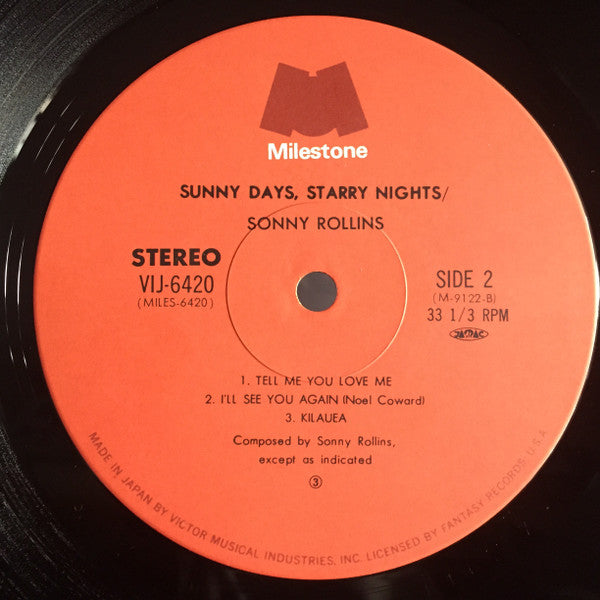 Sonny Rollins - Sunny Days Starry Nights (Vinyl, LP, Album)