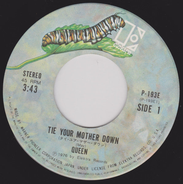 Queen - Tie Your Mother Down (Vinyl, 7", 45 RPM, Single, Stereo) Very Good Plus (VG+) / Very Good Plus (VG+)