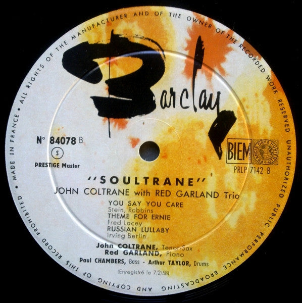 John Coltrane - Soultrane (Vinyl, LP, Album, Mono) Very Good (VG) / Very Good Plus (VG+)
