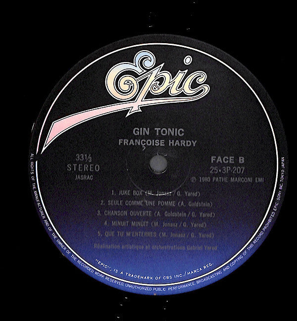 Françoise Hardy - Gin Tonic (Vinyl, LP, Album, Stereo) Very Good Plus (VG+) / Good Plus (G+)