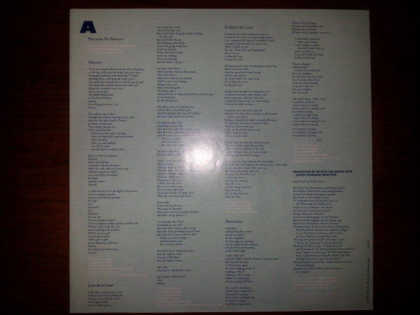 Rickie Lee Jones - The Magazine (Vinyl, LP, Album, Promo) Very Good Plus (VG+) / Very Good Plus (VG+)