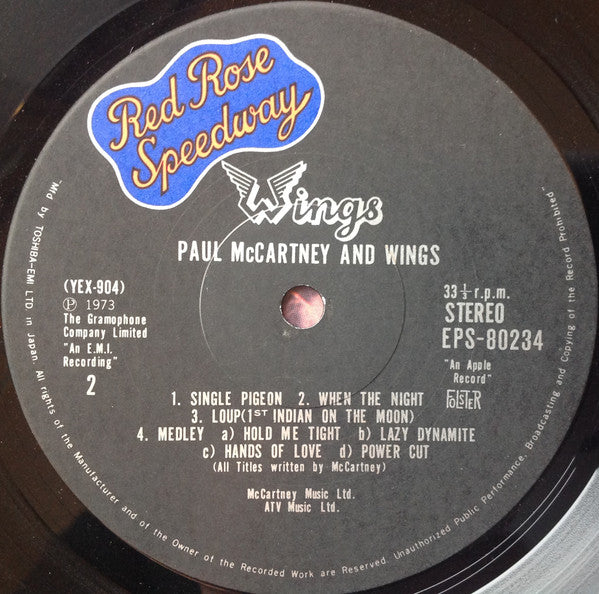 Wings (2) - Red Rose Speedway (Vinyl, LP, Album, Stereo) Very Good Plus (VG+) / Very Good Plus (VG+)