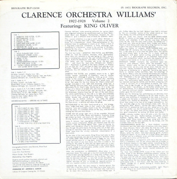 Clarence Williams And His Orchestra - 1927-1928 Vol. 2 (Vinyl, LP, Album, Compilation) Good Plus (G+) / Very Good (VG)