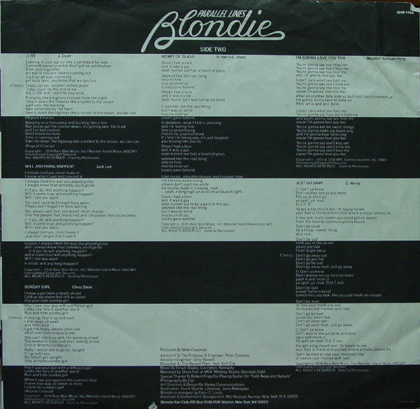Blondie - Parallel Lines (Vinyl, LP, Album) Good Plus (G+) / Good Plus (G+)