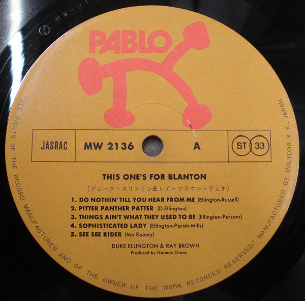 Duke Ellington - This One's For Blanton! (Vinyl, LP, Album, Stereo)