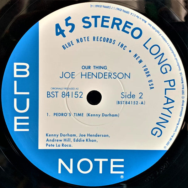 Joe Henderson - Our Thing (2xVinyl, 12", 45 RPM, Album, Limited Edition, Numbered, Reissue, Stereo) Very Good Plus (VG+) / Near Mint (NM or M-)