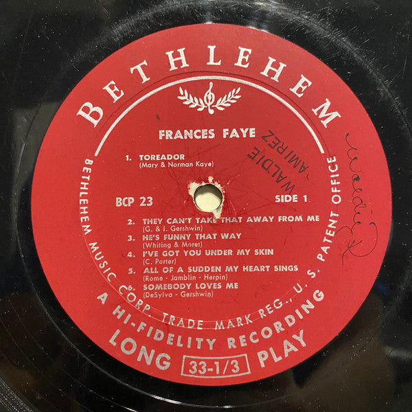 Frances Faye - I'm Wild Again (Vinyl, LP, Album, Mono) Very Good (VG) / Good Plus (G+)