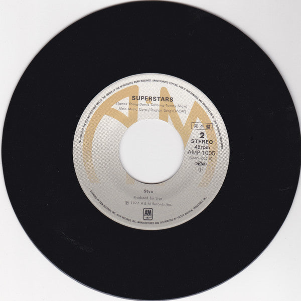 Styx - Blue Collar Man (Long Nights) (Vinyl, 7", 45 RPM, Single) Very Good Plus (VG+) / Very Good (VG)