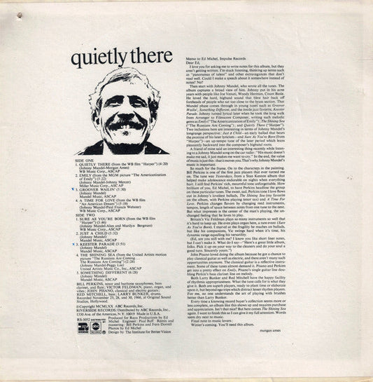 Bill Perkins Quintet - Quietly There (Vinyl, LP, Album, Reissue) Very Good (VG) / Very Good (VG)