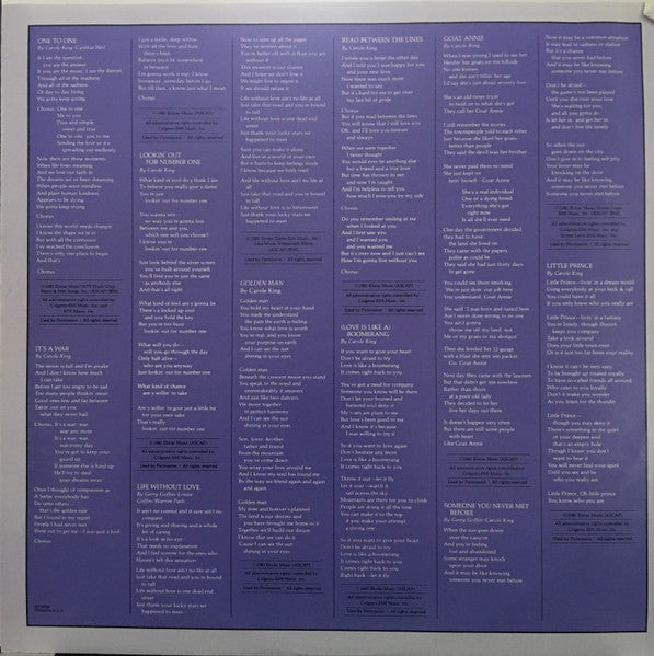 Carole King - One To One (Vinyl, LP, Album, Stereo) Good Plus (G+) / Good Plus (G+)