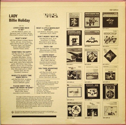 Billie Holiday - Lady (Vinyl, LP, Compilation, Remastered, Stereo) Very Good Plus (VG+) / Very Good (VG)