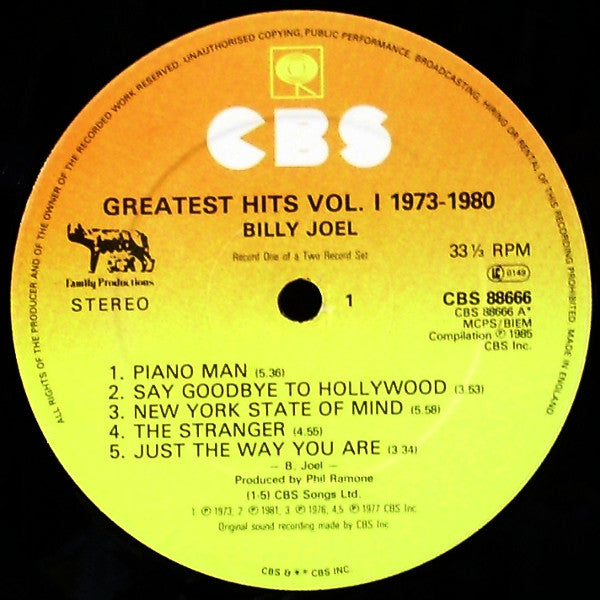 Billy Joel - Greatest Hits Volume I & Volume II (Vinyl, LP, Compila...