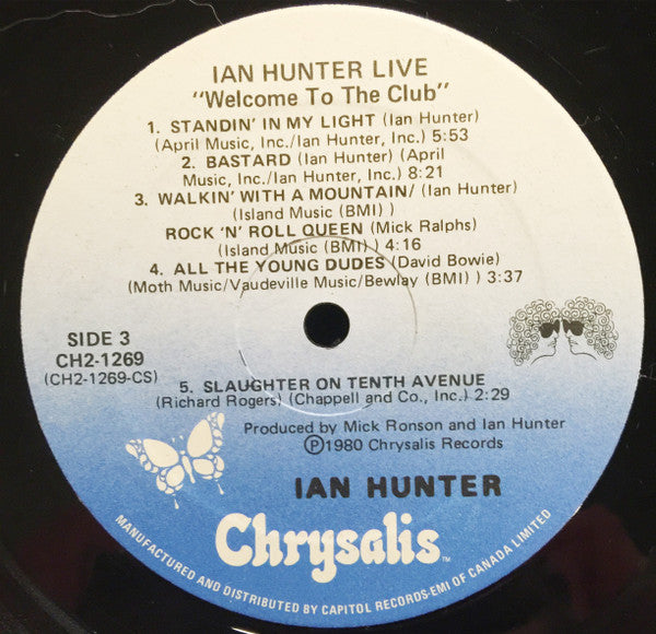 Ian Hunter - Welcome To The Club - Live (2xVinyl, LP, Album) Very Good Plus (VG+) / Very Good Plus (VG+)