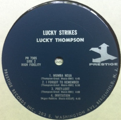 The Lucky Thompson Quartet - Lucky Strikes (Vinyl, LP, Album, Mono) Good Plus (G+) / Good Plus (G+)