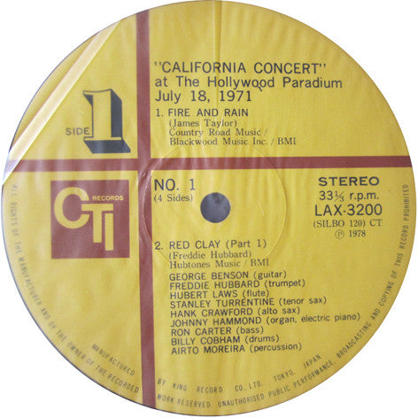 Various - California Concert - The Hollywood Palladium (2xVinyl, LP, Album, Limited Edition, Reissue, Stereo) Very Good Plus (VG+) / Very Good (VG)