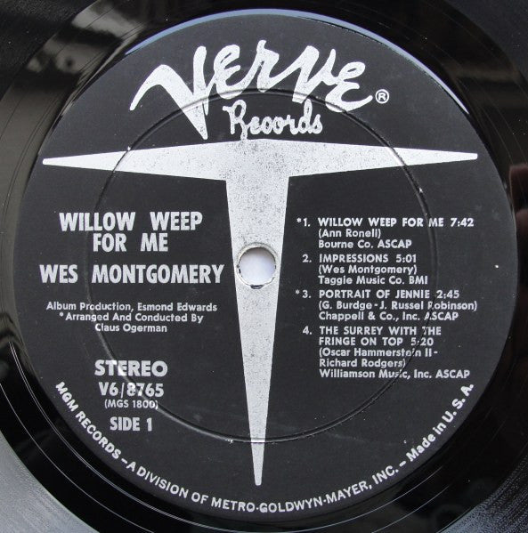 Wes Montgomery - Willow Weep For Me (Vinyl, LP, Album)