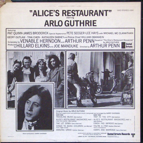 Arlo Guthrie - Alice's Restaurant (Original Motion Picture Score) (Vinyl, LP, Album) Good Plus (G+) / Good (G)