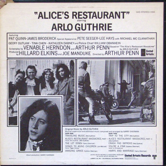Arlo Guthrie - Alice's Restaurant (Original Motion Picture Score) (Vinyl, LP, Album) Good Plus (G+) / Good (G)
