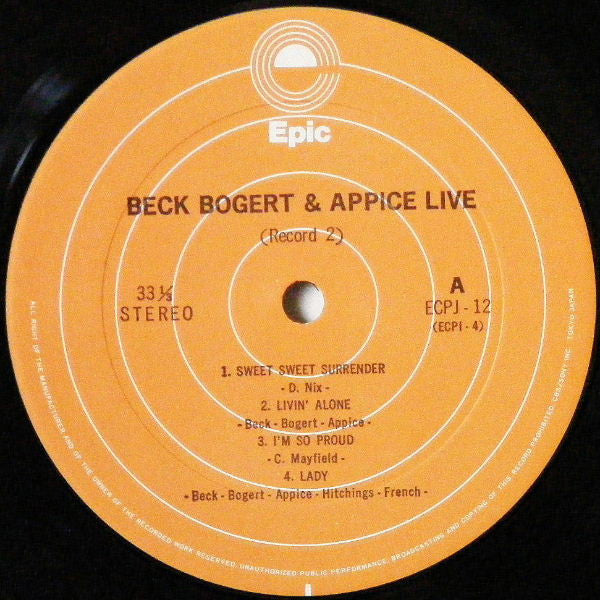 Beck, Bogert & Appice - Beck, Bogert & Appice Live (2xVinyl, LP, Album, Reissue, Stereo) Very Good Plus (VG+) / Very Good Plus (VG+)