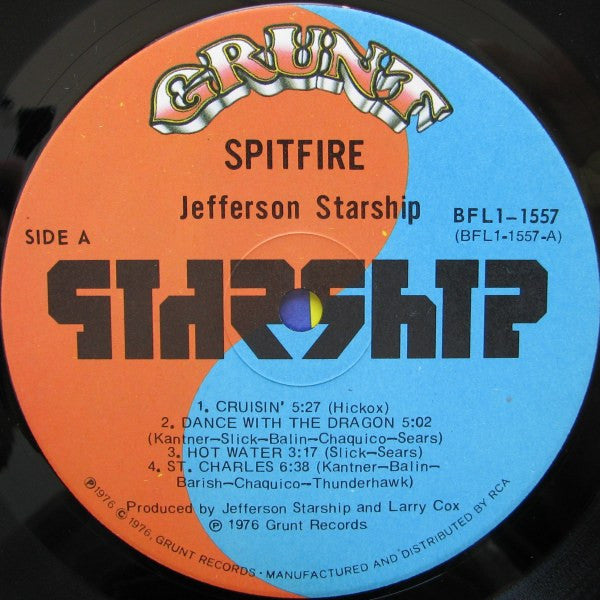 Jefferson Starship - Spitfire (Vinyl, LP, Album) Very Good Plus (VG+) / Very Good Plus (VG+)