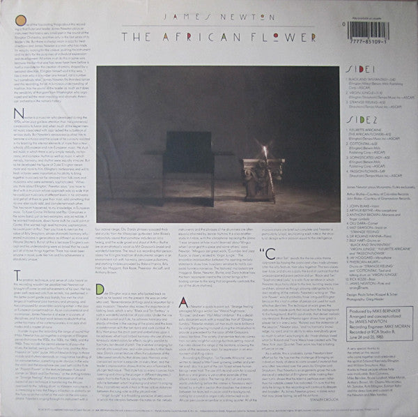 James Newton (2) - The African Flower - The Music Of Duke Ellington And Billy Strayhorn (Vinyl, LP, Album) Very Good (VG) / Very Good (VG)