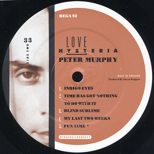 Peter Murphy - Love Hysteria (Vinyl, LP, Album) Good Plus (G+) / Very Good Plus (VG+)