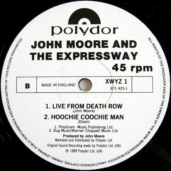 John Moore (3) - Out Of My Mind (Vinyl, 12", 45 RPM) Very Good Plus (VG+) / Very Good Plus (VG+)