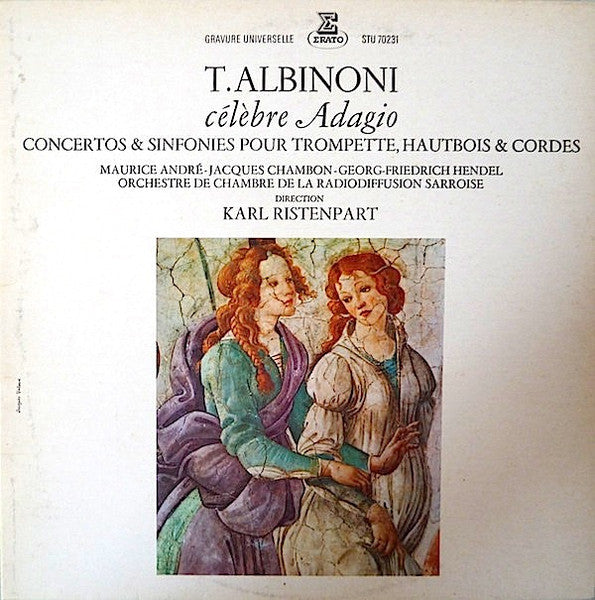 Tomaso Albinoni - Célèbre Adagio - Concertos & Sinfonies Pour Trompette, Hautbois & Cordes (Vinyl, LP, Reissue, Stereo) Very Good Plus (VG+) / Very Good Plus (VG+)