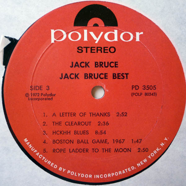 Jack Bruce - At His Best (2xVinyl, LP, Album, Compilation, Stereo) Very Good Plus (VG+) / Good Plus (G+)