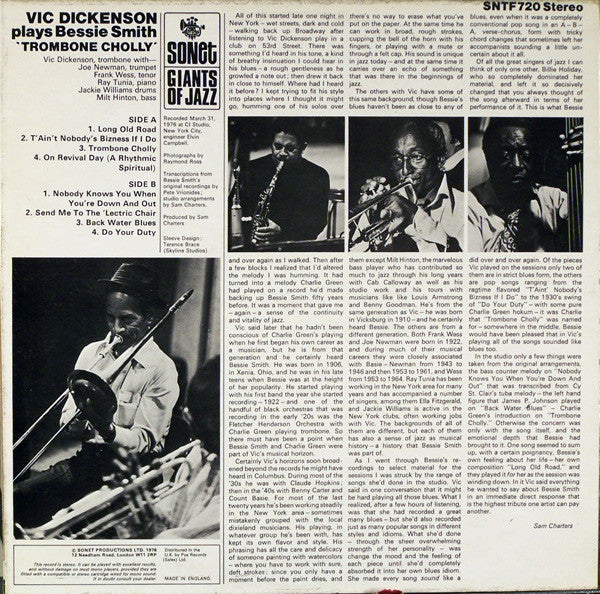 Vic Dickenson - Trombone Cholly (Vinyl, LP, Album) Very Good (VG) / Poor (P)