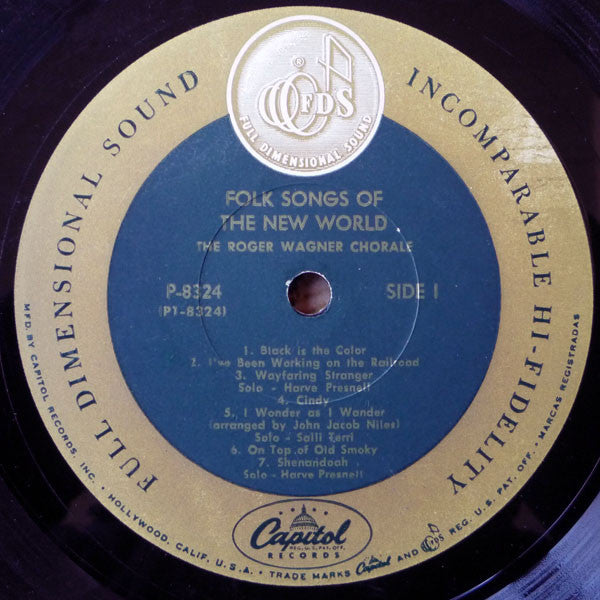 The Roger Wagner Chorale - Folk Songs Of The New World (Vinyl, LP) Very Good Plus (VG+) / Very Good Plus (VG+)