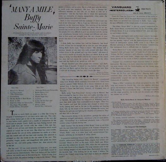 Buffy Sainte-Marie - Many A Mile (Vinyl, LP, Album, Repress, Stereo) Very Good (VG) / Good Plus (G+)