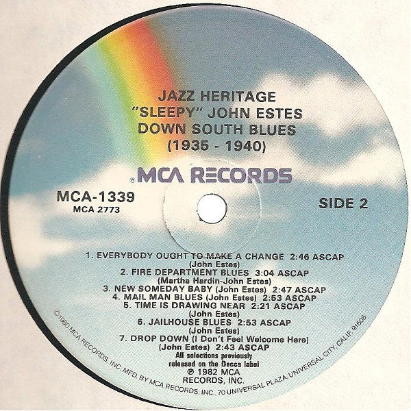 Sleepy John Estes - Down South Blues (1935-1940) (Vinyl, LP, Compilation) Very Good (VG) / Very Good (VG)