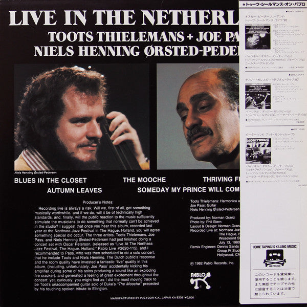 Toots Thielemans - Live In The Netherlands (Vinyl, LP, Album)