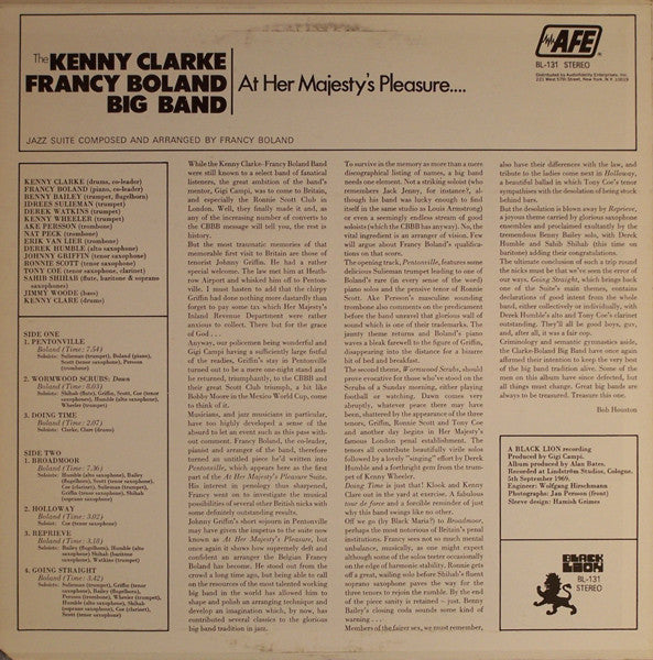 Clarke-Boland Big Band - At Her Majesty's Pleasure.... (Vinyl, LP, Album, Reissue, Stereo) Very Good (VG) / Very Good Plus (VG+)
