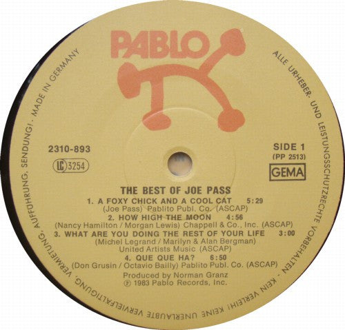 Joe Pass - The Best Of Joe Pass (Vinyl, LP, Compilation) Near Mint (NM or M-) / Very Good (VG)